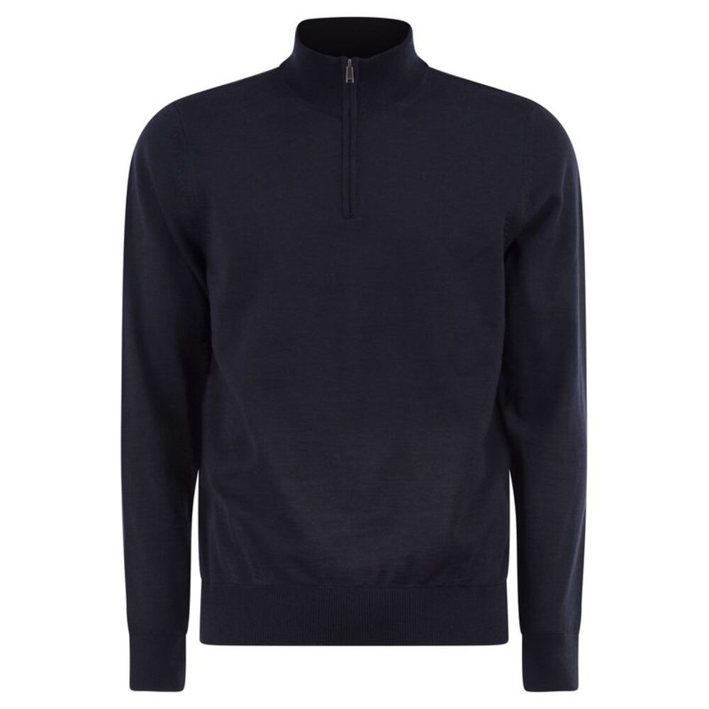 Boss Men Pure Virgin Wool Half-Zip Jumper